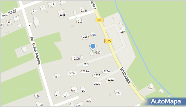 Mielec, Wolności, 220A, mapa Mielca