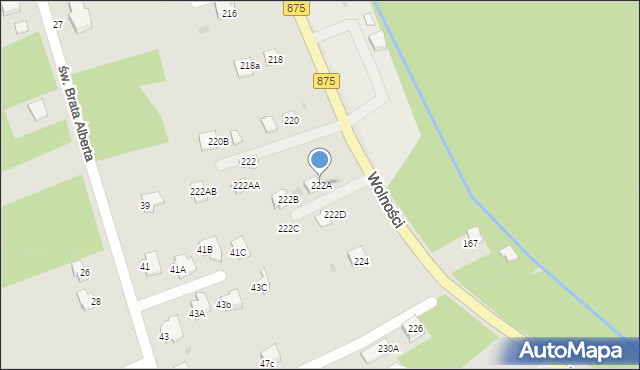 Mielec, Wolności, 222A, mapa Mielca