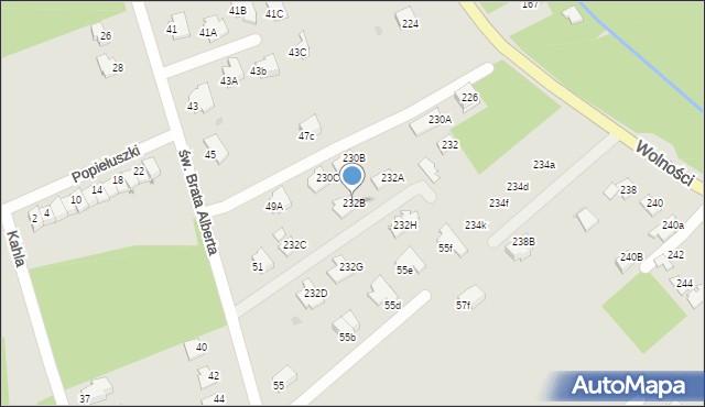 Mielec, Wolności, 232B, mapa Mielca