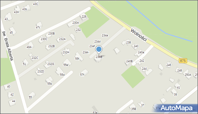 Mielec, Wolności, 238B, mapa Mielca