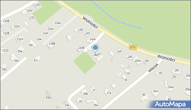 Mielec, Wolności, 244, mapa Mielca