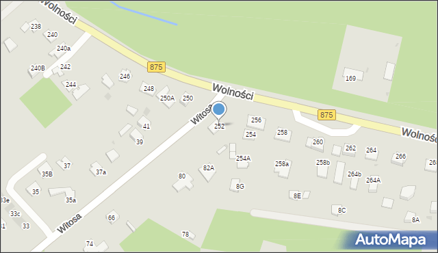 Mielec, Wolności, 252, mapa Mielca