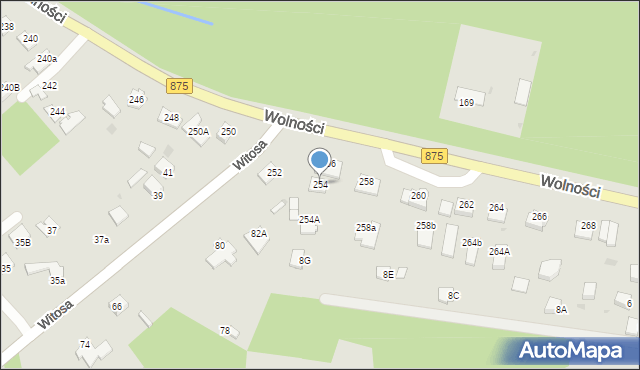 Mielec, Wolności, 254, mapa Mielca