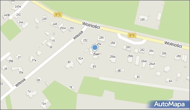 Mielec, Wolności, 254b, mapa Mielca