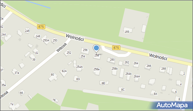 Mielec, Wolności, 258, mapa Mielca