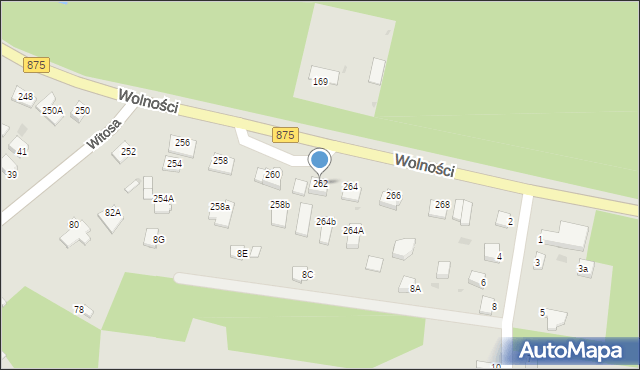 Mielec, Wolności, 262, mapa Mielca