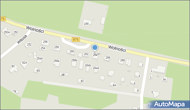 Mielec, Wolności, 264, mapa Mielca