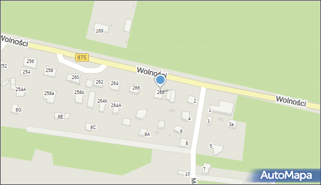 Mielec, Wolności, 268, mapa Mielca