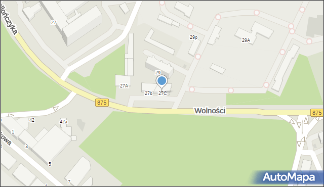 Mielec, Wolności, 27C, mapa Mielca