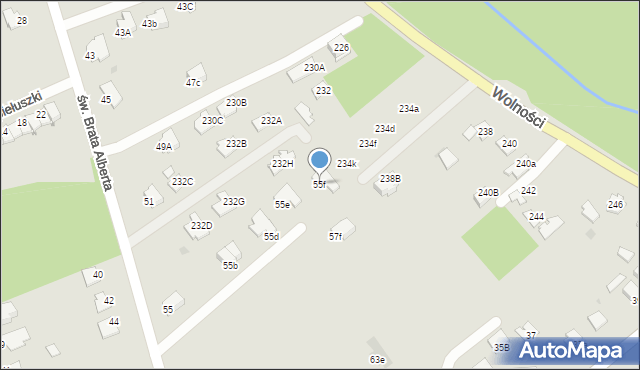 Mielec, Wolności, 55f, mapa Mielca