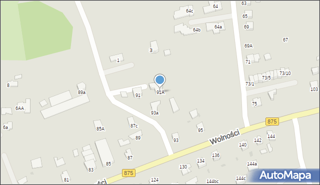 Mielec, Wolności, 91A, mapa Mielca