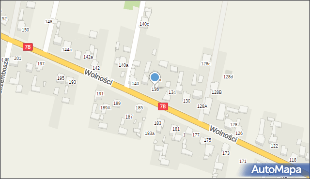Mierzęcice, Wolności, 136, mapa Mierzęcice