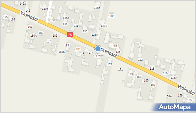 Mierzęcice, Wolności, 175, mapa Mierzęcice