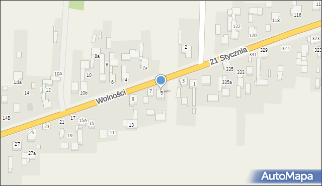 Mierzęcice, Wolności, 5, mapa Mierzęcice