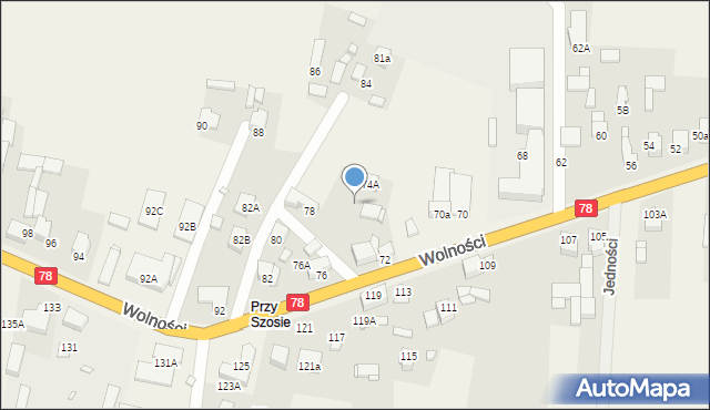 Mierzęcice, Wolności, 76, mapa Mierzęcice