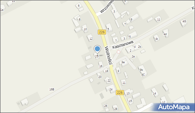 Mierzeszyn, Wolności, 14, mapa Mierzeszyn