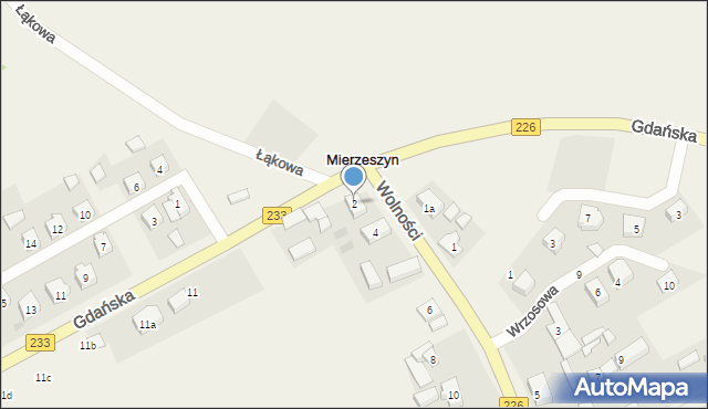 Mierzeszyn, Wolności, 2, mapa Mierzeszyn