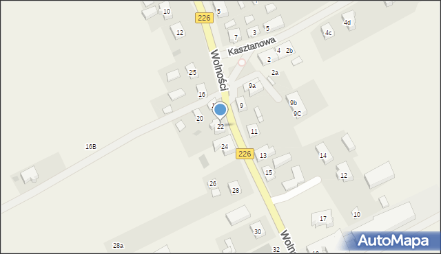 Mierzeszyn, Wolności, 22, mapa Mierzeszyn