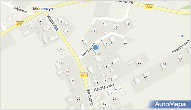 Mierzeszyn, Wolności, 3, mapa Mierzeszyn