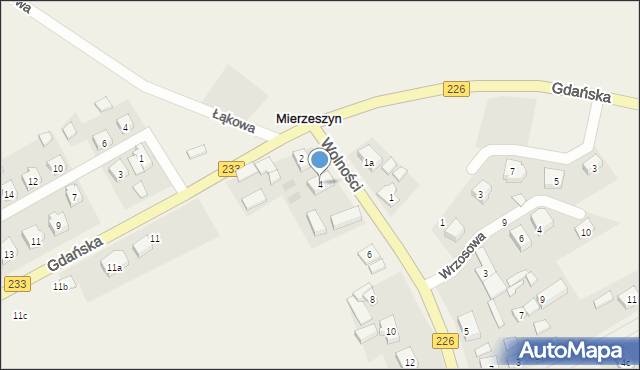 Mierzeszyn, Wolności, 4, mapa Mierzeszyn