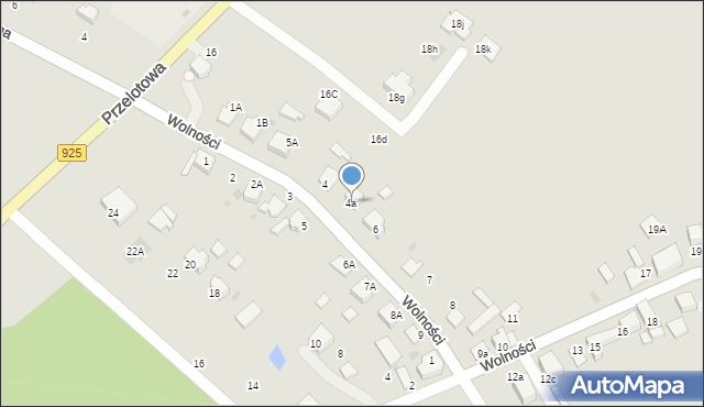 Mikołów, Wolności, 4a, mapa Mikołów