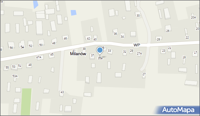 Milanów, Wojska Polskiego, 35a, mapa Milanów