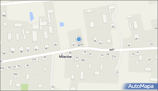 Milanów, Wojska Polskiego, 40, mapa Milanów