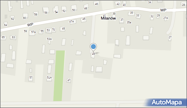 Milanów, Wojska Polskiego, 43, mapa Milanów