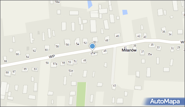 Milanów, Wojska Polskiego, 47A, mapa Milanów