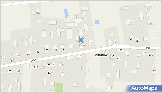 Milanów, Wojska Polskiego, 48, mapa Milanów