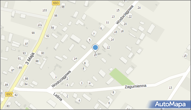 Milejczyce, Wodociągowa, 10, mapa Milejczyce