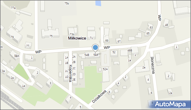 Miłkowice, Wojska Polskiego, 54A, mapa Miłkowice