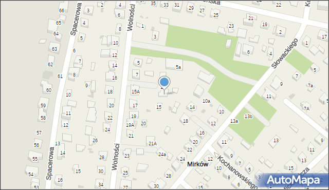 Mirków, Wolności, 13, mapa Mirków