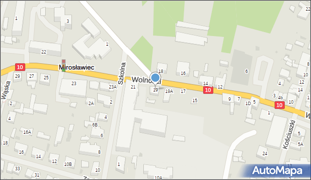 Mirosławiec, Wolności, 19, mapa Mirosławiec