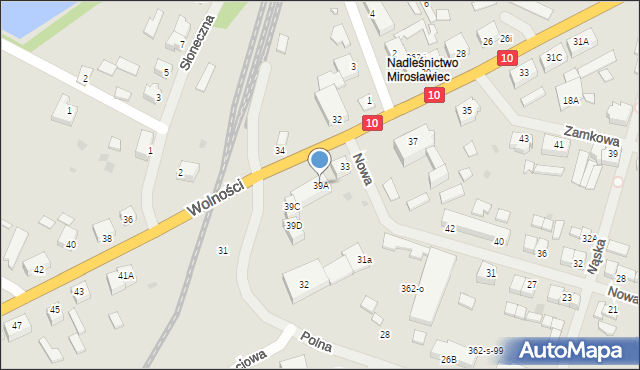 Mirosławiec, Wolności, 39A, mapa Mirosławiec