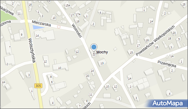 Mochy, Wolności, 21, mapa Mochy