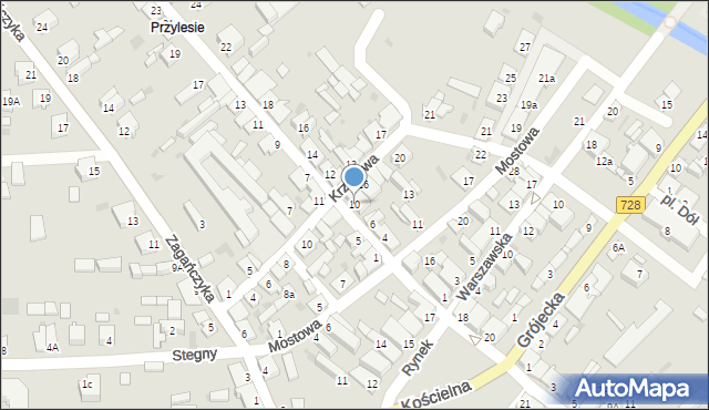 Mogielnica, Wolska, 10, mapa Mogielnica