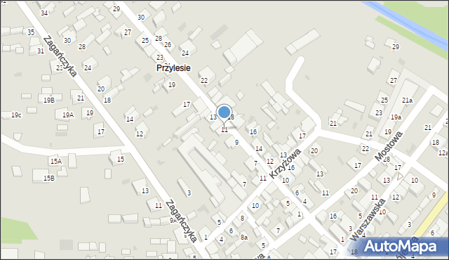 Mogielnica, Wolska, 11, mapa Mogielnica