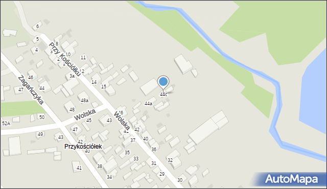 Mogielnica, Wolska, 44c, mapa Mogielnica