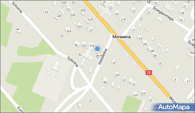 Morawica, Wolności, 20, mapa Morawica