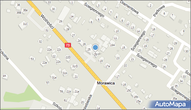 Morawica, Wolności, 23, mapa Morawica