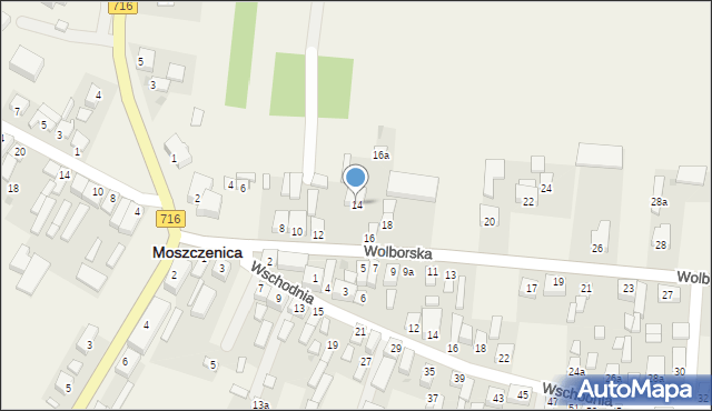 Moszczenica, Wolborska, 14, mapa Moszczenica