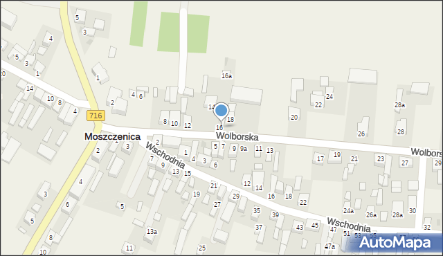 Moszczenica, Wolborska, 16, mapa Moszczenica