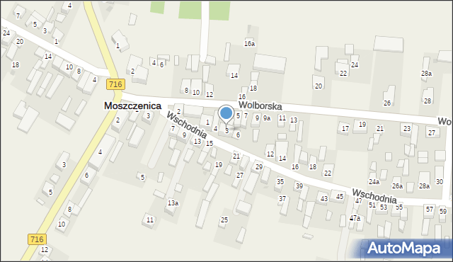 Moszczenica, Wolborska, 3, mapa Moszczenica