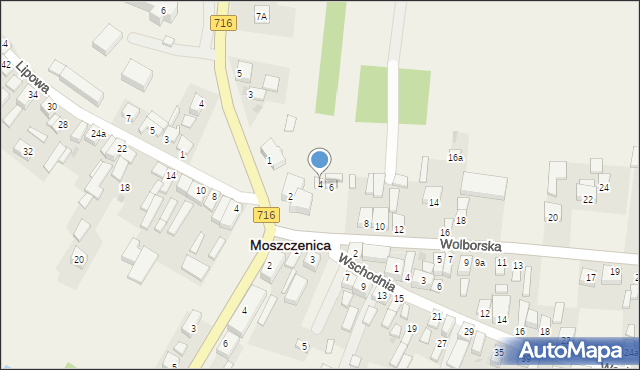 Moszczenica, Wolborska, 4, mapa Moszczenica