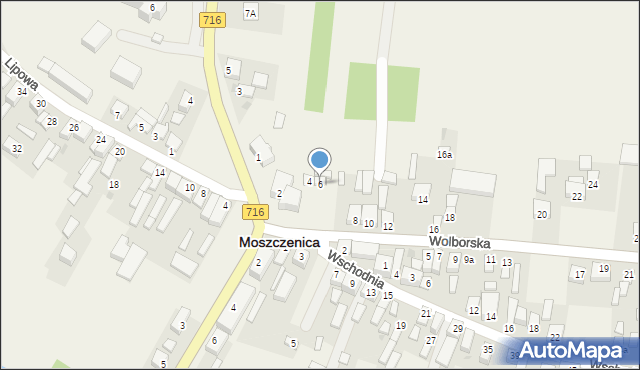 Moszczenica, Wolborska, 6, mapa Moszczenica