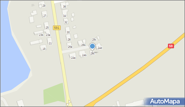 Mrągowo, Wolności, 24c, mapa Mrągowo