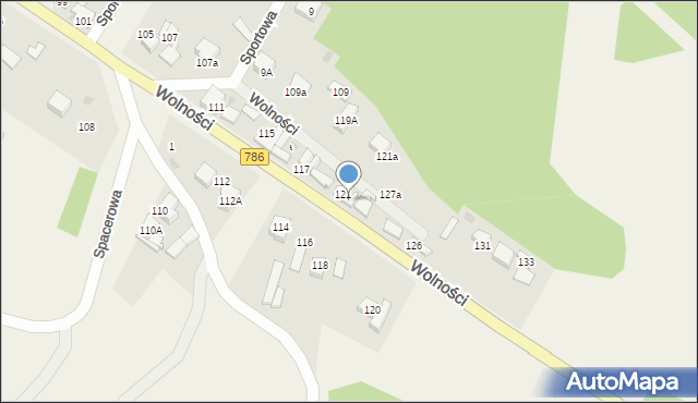 Mstów, Wolności, 123, mapa Mstów