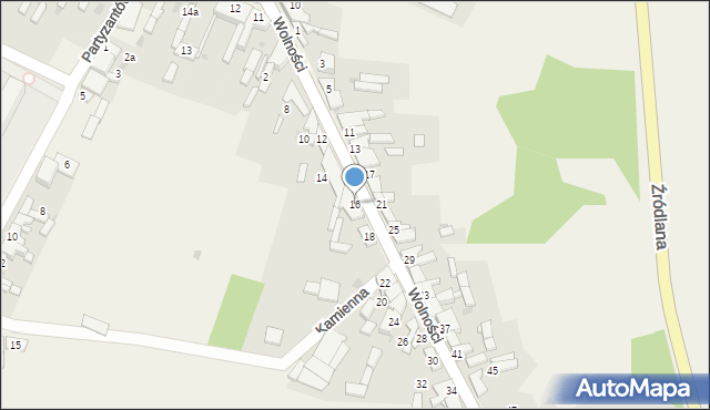 Mstów, Wolności, 16, mapa Mstów