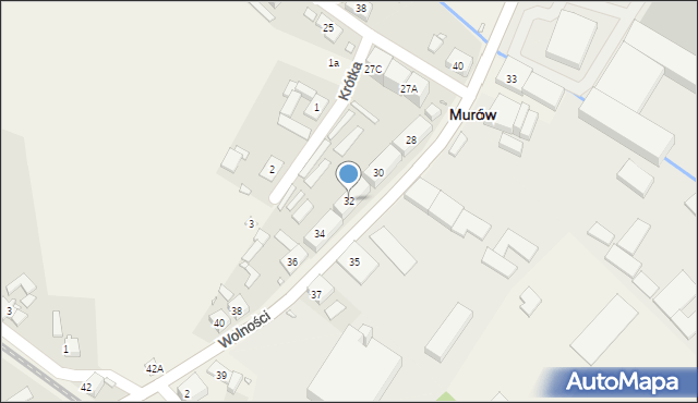 Murów, Wolności, 32, mapa Murów